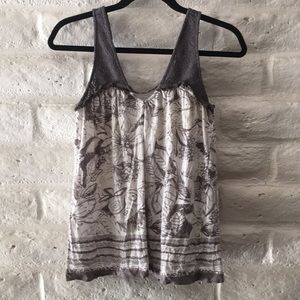 Kimchi Blue gray/white boho tank size S
